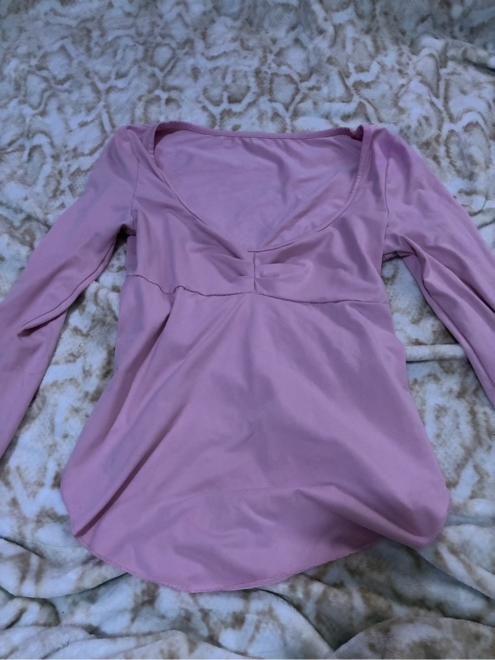 Scoop Neck Long Sleeve Top in Dusty Pink